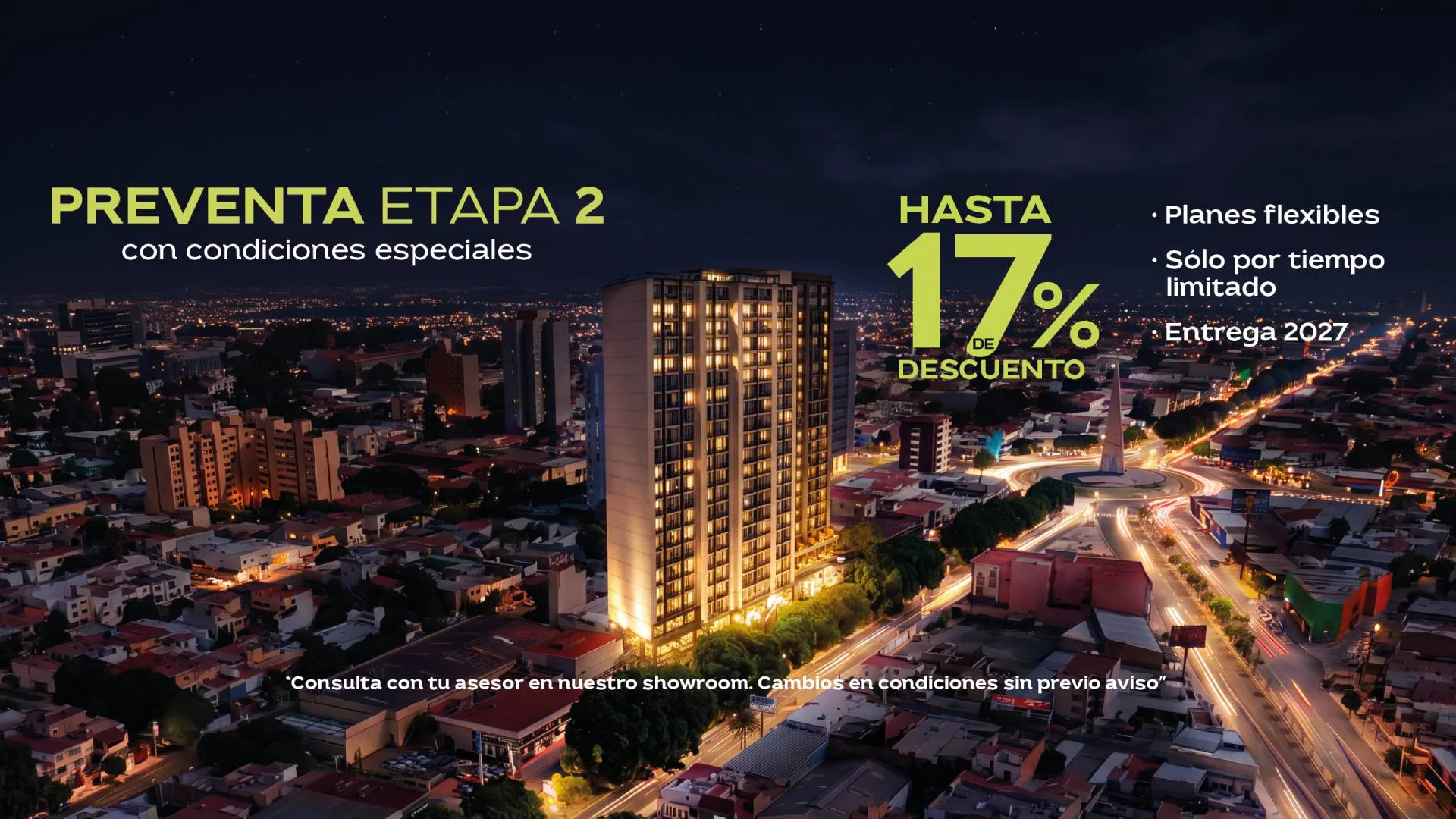 Preventa Etapa 2 con condiciones especiales: hasta 17% de descuento, planes flexibles, solo por tiempo limitado. Entrega 2027.